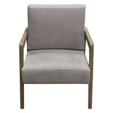 Blair Accent Chair in Grey Fabric with Curved Wood Leg Detail by Diamond Sofa