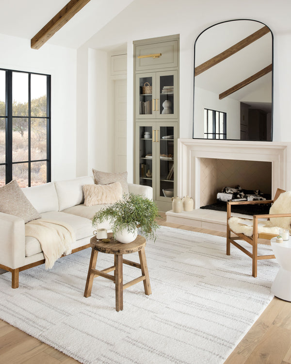 Loloi II Bliss Shag Collection White / Grey 9'-3" X 13' Area Rug