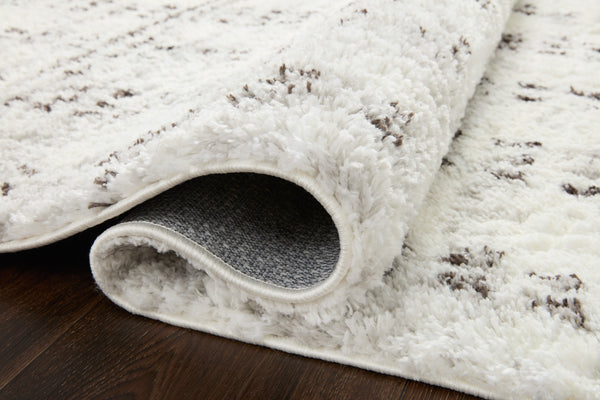 Loloi II Bliss Shag Collection Cream / Grey 9'-3" X 13' Area Rug