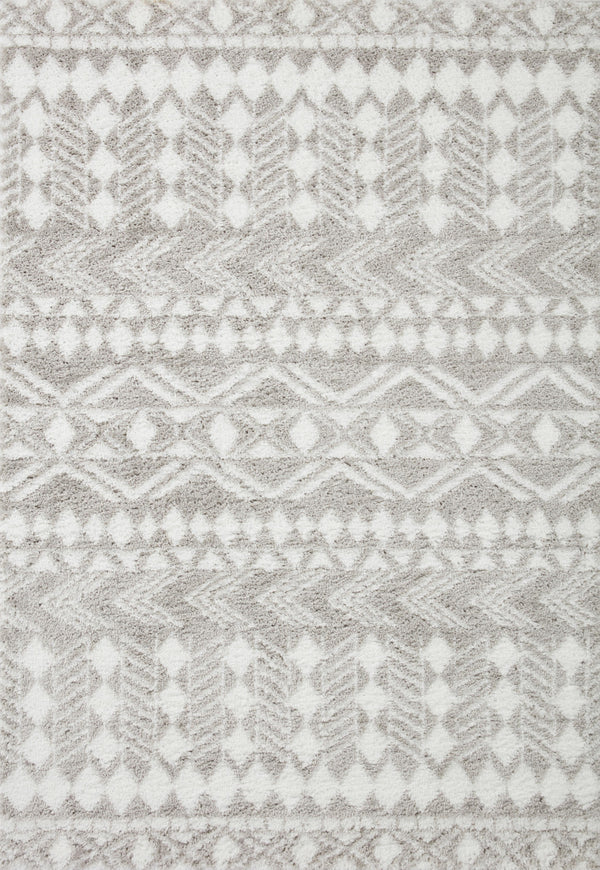 Loloi II Bliss Shag Collection Grey / White 9'-3" X 13' Area Rug