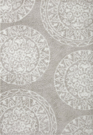 Loloi II Bliss Shag Collection Grey / White 9'-3" X 13' Area Rug