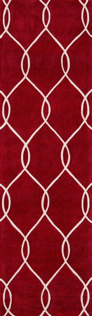 Momeni Bliss BS-12 Hand Tufted Contemporary Geometric Indoor Area Rug Red 8' x 10' BLISSBS-12RED80A0