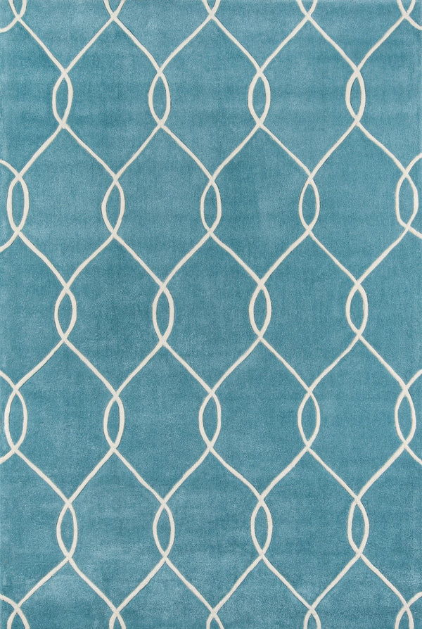 Momeni Bliss BS-12 Hand Tufted Contemporary Geometric Indoor Area Rug Teal 8' x 10' BLISSBS-12TEL80A0