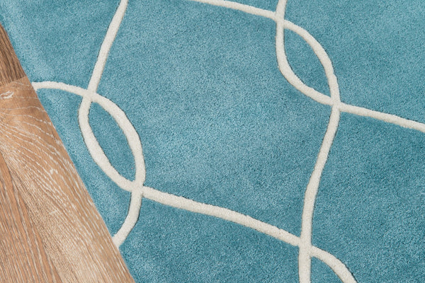 Momeni Bliss BS-12 Hand Tufted Contemporary Geometric Indoor Area Rug Teal 8' x 10' BLISSBS-12TEL80A0