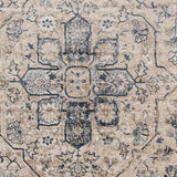 AMER Rugs Belmont BLM-1 Power-Loomed Medallion Transitional Area Rug Beige/Gray 8'7" x 11'6"