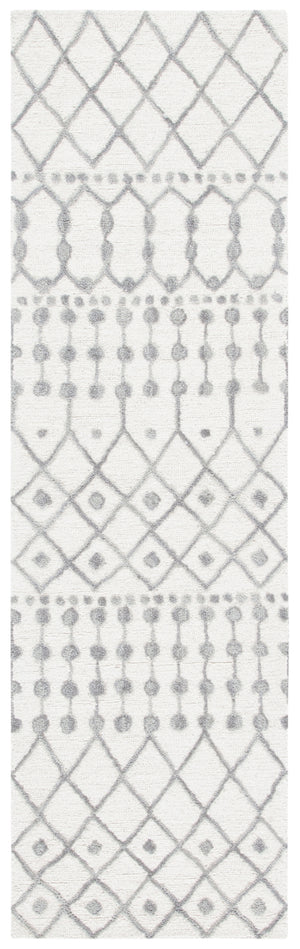 Aspen Blossom 115 Hand Tufted 100% Wool Pile Bohemian Rug Ivory / Grey 100% Wool Pile BLM115A-28