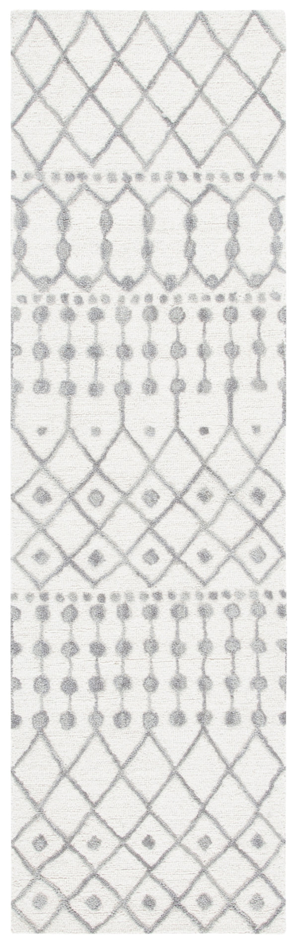 Aspen Blossom 115 Hand Tufted 100% Wool Pile Bohemian Rug Ivory / Grey 100% Wool Pile BLM115A-28