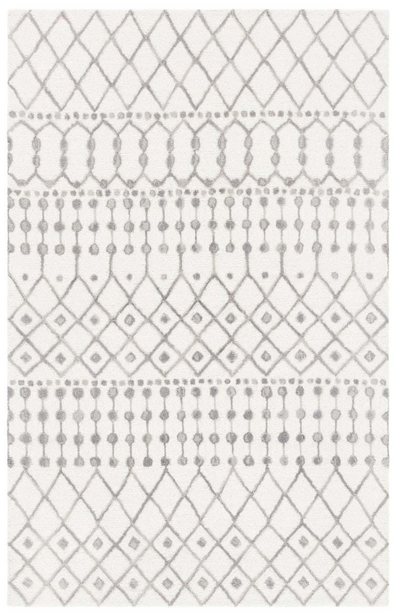 Aspen Blossom 115 Hand Tufted 100% Wool Pile Bohemian Rug Ivory / Grey 100% Wool Pile BLM115A-9