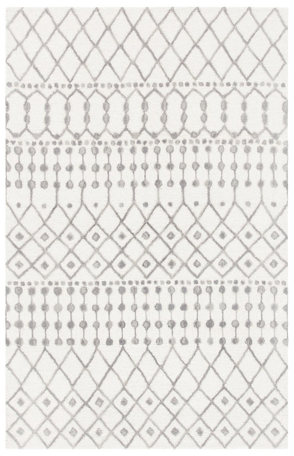 Aspen Blossom 115 Hand Tufted 100% Wool Pile Bohemian Rug Ivory / Grey 100% Wool Pile BLM115A-9