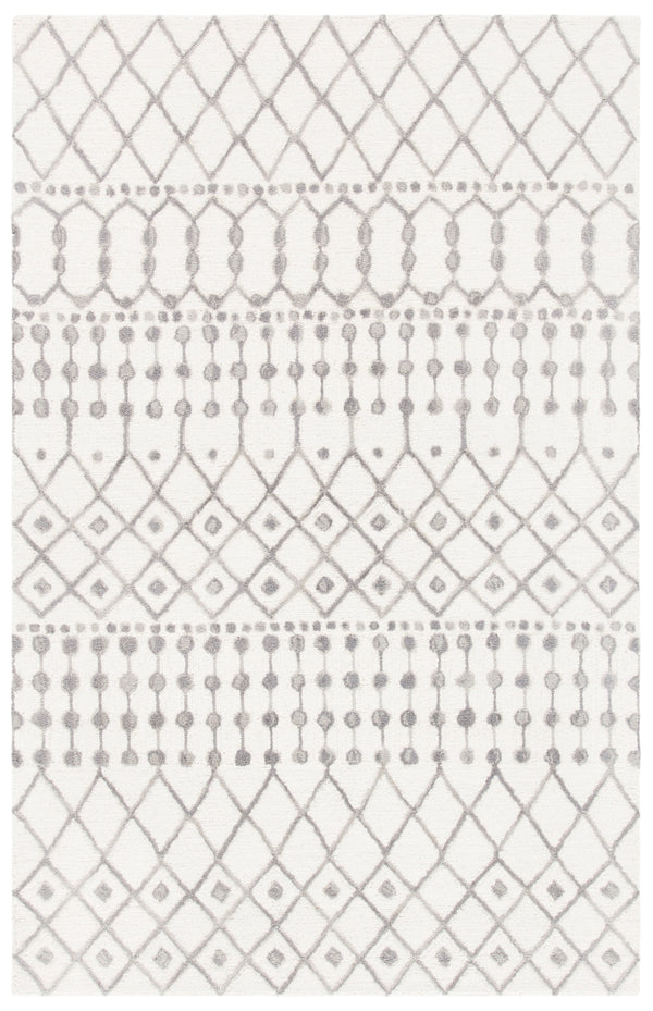 Aspen Blossom 115 Hand Tufted 100% Wool Pile Bohemian Rug Ivory / Grey 100% Wool Pile BLM115A-5