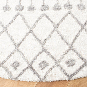 Aspen Blossom 115 Hand Tufted 100% Wool Pile Bohemian Rug Ivory / Grey 100% Wool Pile BLM115A-6R