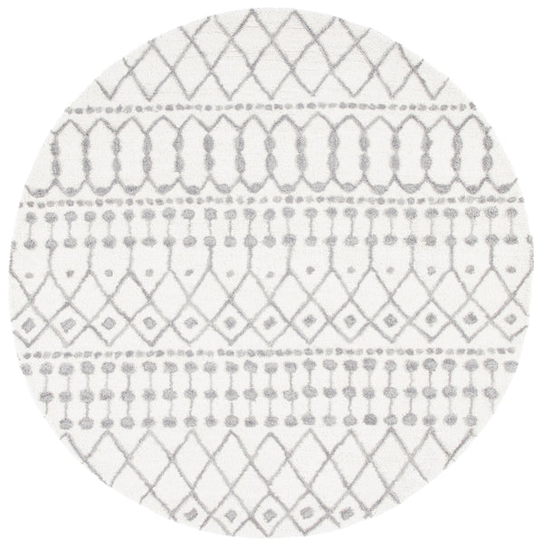 Aspen Blossom 115 Hand Tufted 100% Wool Pile Bohemian Rug Ivory / Grey 100% Wool Pile BLM115A-6R