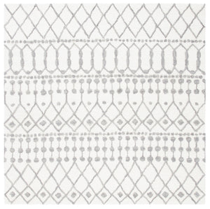 Aspen Blossom 115 Hand Tufted 100% Wool Pile Bohemian Rug Ivory / Grey 100% Wool Pile BLM115A-6SQ