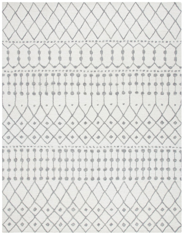 Aspen Blossom 115 Hand Tufted 100% Wool Pile Bohemian Rug Ivory / Grey 100% Wool Pile BLM115A-8