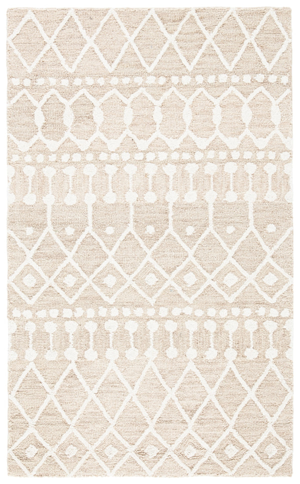 Aspen Blossom 115 Hand Tufted 100% Wool Pile Bohemian Rug Beige / Ivory 100% Wool Pile BLM115B-3