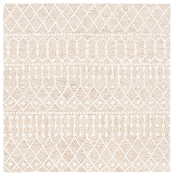 Aspen Blossom 115 Hand Tufted 100% Wool Pile Bohemian Rug Beige / Ivory 100% Wool Pile BLM115B-6SQ