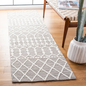 Aspen Blossom 115 Hand Tufted 100% Wool Pile Bohemian Rug Grey / Ivory 100% Wool Pile BLM115F-28