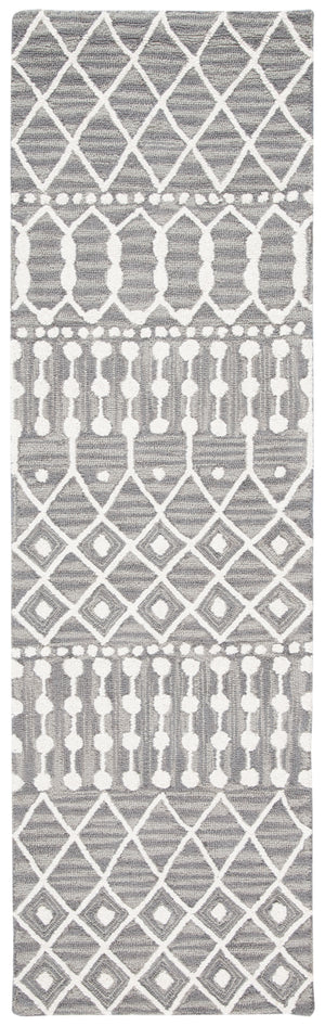 Aspen Blossom 115 Hand Tufted 100% Wool Pile Bohemian Rug Grey / Ivory 100% Wool Pile BLM115F-28