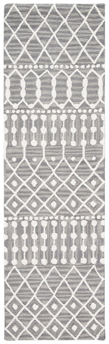Aspen Blossom 115 Hand Tufted 100% Wool Pile Bohemian Rug Grey / Ivory 100% Wool Pile BLM115F-9