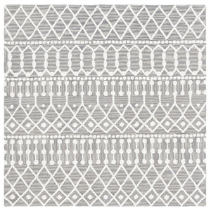 Blossom Aspen 115 Bohemian Hand Tufted 100% Wool Pile Rug Grey / Ivory