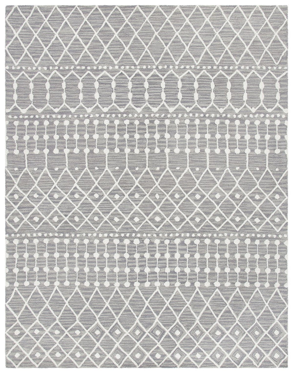 Aspen Blossom 115 Hand Tufted 100% Wool Pile Bohemian Rug Grey / Ivory 100% Wool Pile BLM115F-9