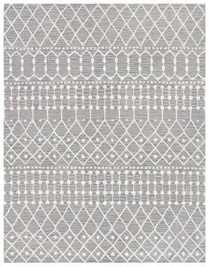 Aspen Blossom 115 Hand Tufted 100% Wool Pile Bohemian Rug Grey / Ivory 100% Wool Pile BLM115F-8