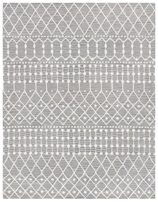 Aspen Blossom 115 Hand Tufted 100% Wool Pile Bohemian Rug Grey / Ivory 100% Wool Pile BLM115F-8