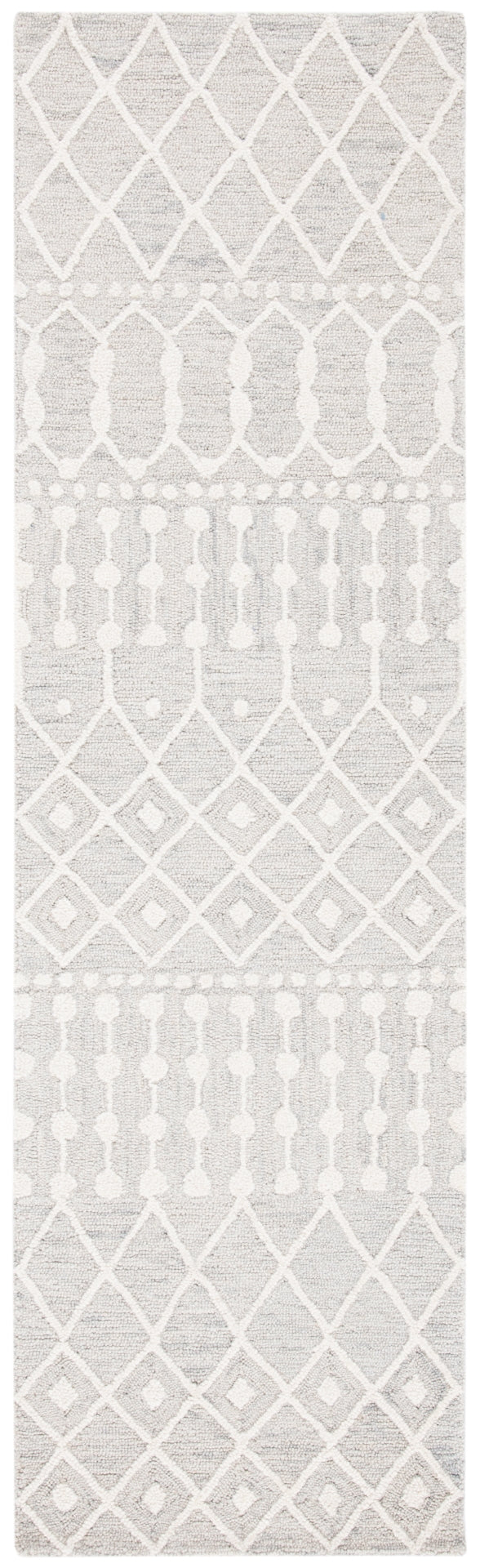 Aspen Blossom 115 Hand Tufted 100% Wool Pile Bohemian Rug Silver / Ivory 100% Wool Pile BLM115G-28
