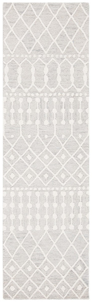 Aspen Blossom 115 Hand Tufted 100% Wool Pile Bohemian Rug Silver / Ivory 100% Wool Pile BLM115G-9