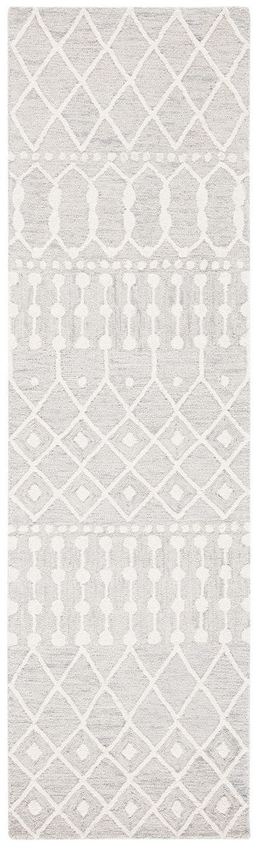 Aspen Blossom 115 Hand Tufted 100% Wool Pile Bohemian Rug Silver / Ivory 100% Wool Pile BLM115G-9
