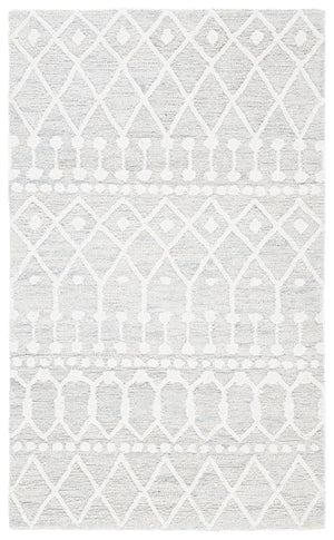 Aspen Blossom 115 Hand Tufted 100% Wool Pile Bohemian Rug Silver / Ivory 100% Wool Pile BLM115G-3
