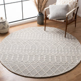 Aspen Blossom 115 Hand Tufted 100% Wool Pile Bohemian Rug Silver / Ivory 100% Wool Pile BLM115G-6R
