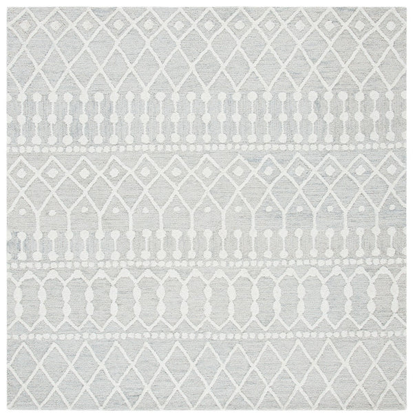 Aspen Blossom 115 Hand Tufted 100% Wool Pile Bohemian Rug Silver / Ivory 100% Wool Pile BLM115G-9