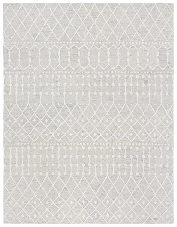 Aspen Blossom 115 Hand Tufted 100% Wool Pile Bohemian Rug Silver / Ivory 100% Wool Pile BLM115G-8