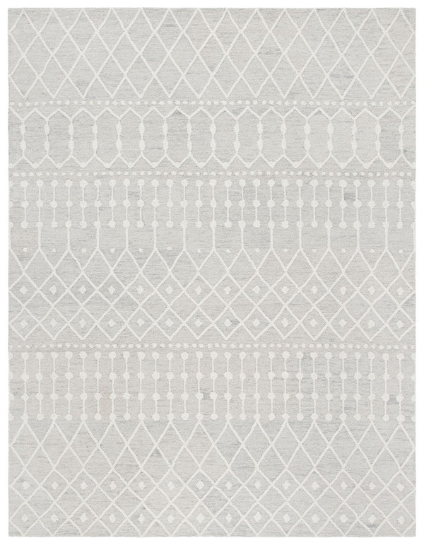 Aspen Blossom 115 Hand Tufted 100% Wool Pile Bohemian Rug Silver / Ivory 100% Wool Pile BLM115G-9