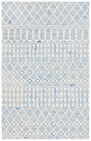 Aspen Blossom 115 Hand Tufted 100% Wool Pile Bohemian Rug Blue / Ivory 100% Wool Pile BLM115M-9