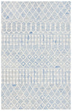 Blossom Aspen 115 Bohemian Hand Tufted 100% Wool Pile Rug Blue / Ivory