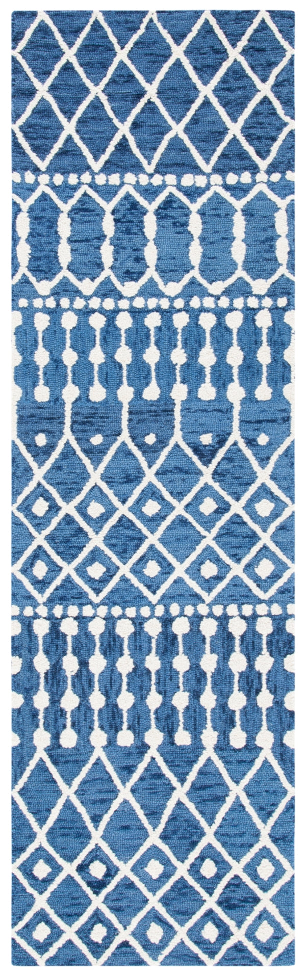 Aspen Blossom 115 Hand Tufted 100% Wool Pile Bohemian Rug Navy / Ivory 100% Wool Pile BLM115N-28