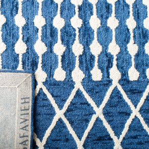 Aspen Blossom 115 Hand Tufted 100% Wool Pile Bohemian Rug Navy / Ivory 100% Wool Pile BLM115N-9