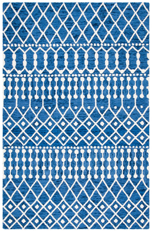 Aspen Blossom 115 Hand Tufted 100% Wool Pile Bohemian Rug Navy / Ivory 100% Wool Pile BLM115N-5