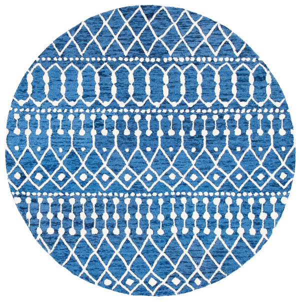 Aspen Blossom 115 Hand Tufted 100% Wool Pile Bohemian Rug Navy / Ivory 100% Wool Pile BLM115N-6R