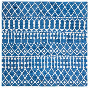 Aspen Blossom 115 Hand Tufted 100% Wool Pile Bohemian Rug Navy / Ivory 100% Wool Pile BLM115N-6SQ