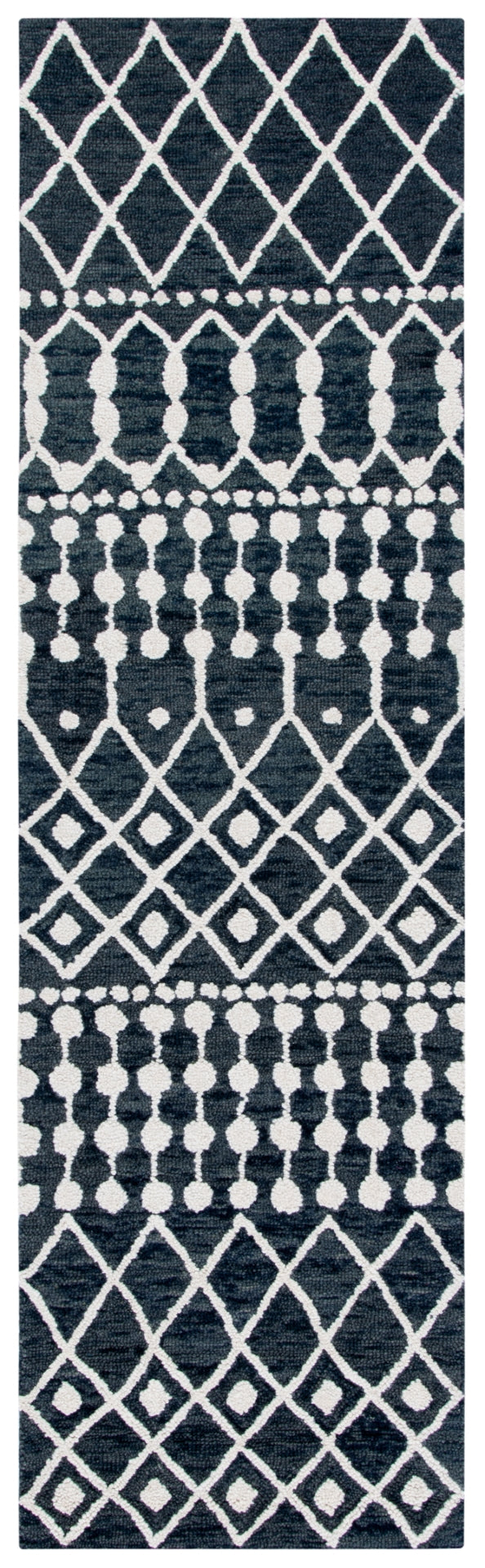 Aspen Blossom 115 Hand Tufted 100% Wool Pile Bohemian Rug Black / Ivory 100% Wool Pile BLM115Z-28