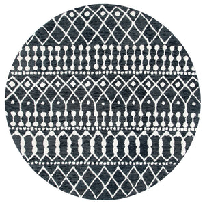 Aspen Blossom 115 Hand Tufted 100% Wool Pile Bohemian Rug Black / Ivory 100% Wool Pile BLM115Z-6R