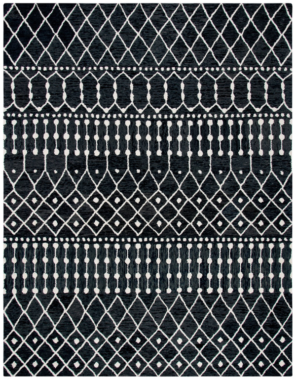 Aspen Blossom 115 Hand Tufted 100% Wool Pile Bohemian Rug Black / Ivory 100% Wool Pile BLM115Z-8