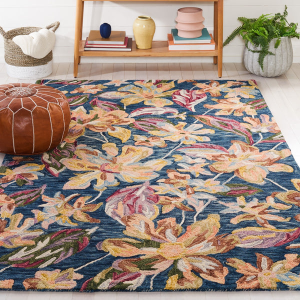 Safavieh Blossom 461 Floral Hand Tufted Rug Blue / Gold BLM461M-8