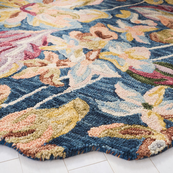 Safavieh Blossom 461 Floral Hand Tufted Rug Blue / Gold BLM461M-8