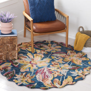 Safavieh Blossom 461 Floral Hand Tufted Rug Blue / Gold BLM461M-8
