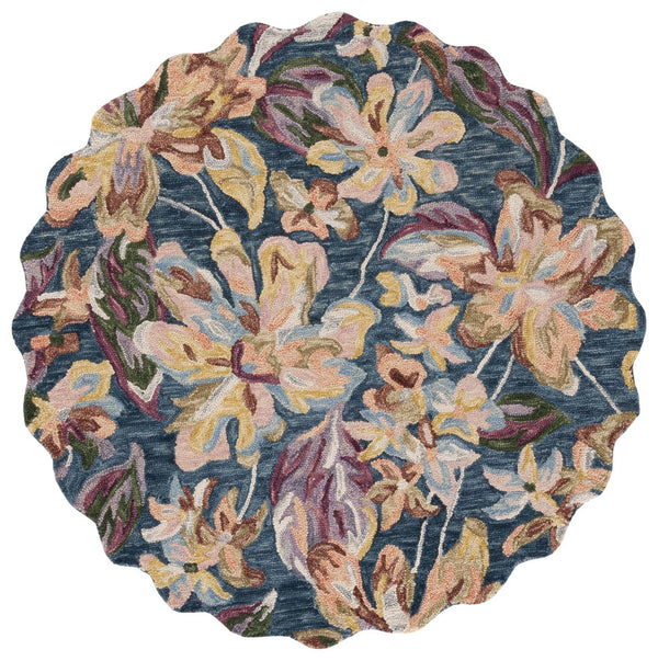 Safavieh Blossom 461 Floral Hand Tufted Rug Blue / Gold BLM461M-8