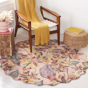 Safavieh Blossom 461 Floral Hand Tufted Rug Pink / Gold BLM461U-5